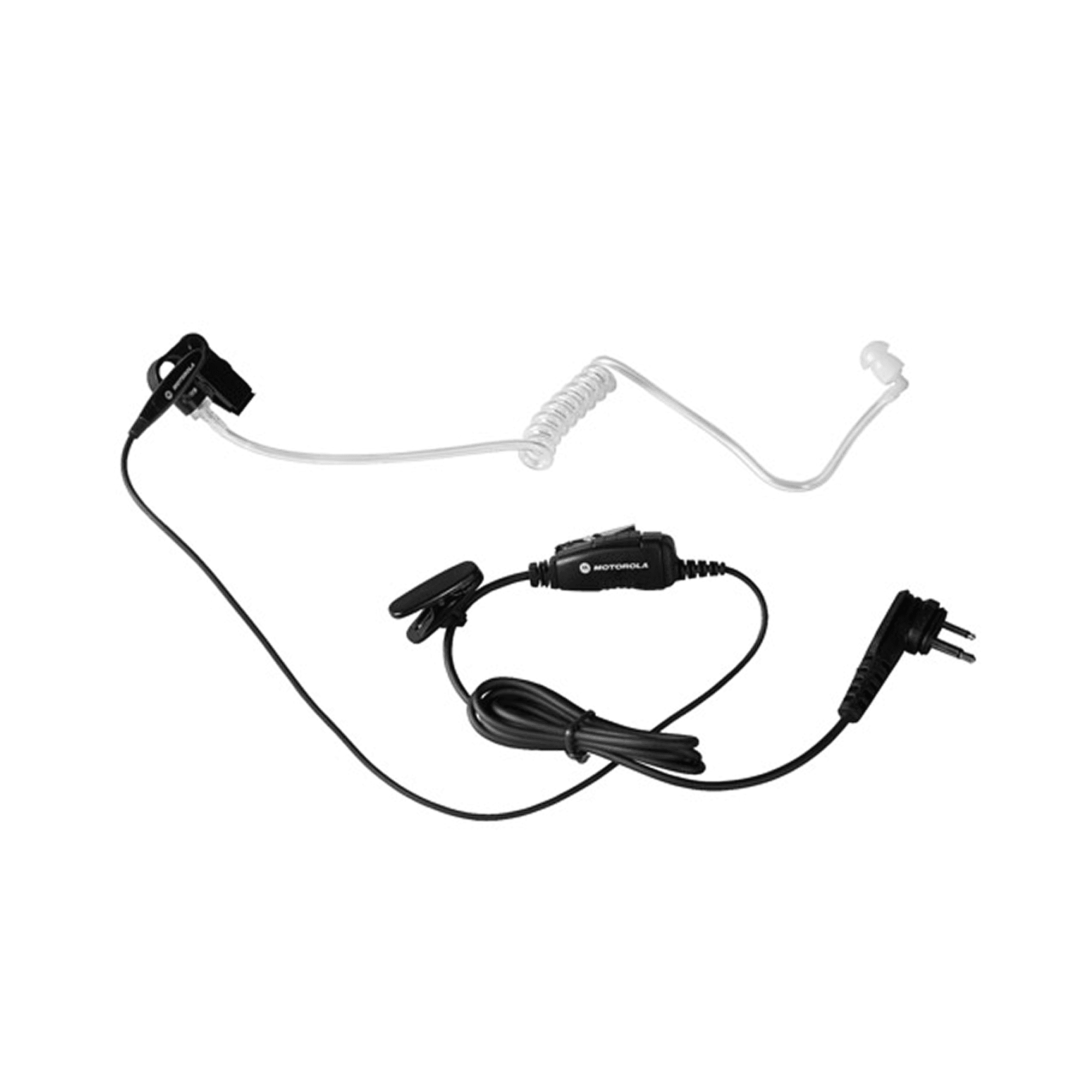 Surveillance earpiece with transparent acoustic tube, mic, and PTT Motorola HKLN4601A, Motorola Solutions