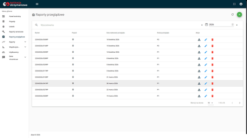Maintenance Application – rail vehicle maintenance management system