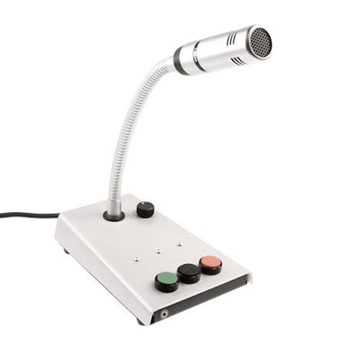 Pulpit mikrofonowy USB PS12 srebrny (3 przyciski, 3 LED, reg. głośności), 6402-008-001-40, pei tel Communications