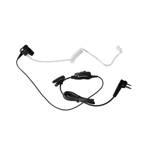 Surveillance earpiece with transparent acoustic tube, mic, and PTT Motorola HKLN4601A, Motorola Solutions